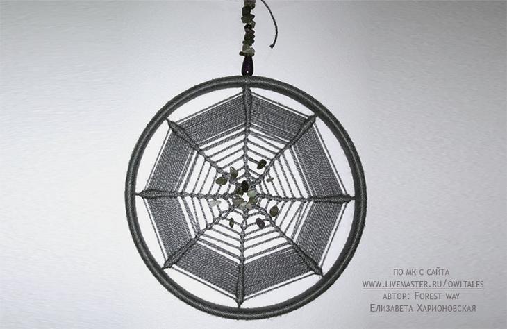 Пошаговая схема плетения ловца снов: 4 мастер-класса