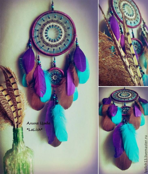 Пошаговая схема плетения ловца снов: 4 мастер-класса