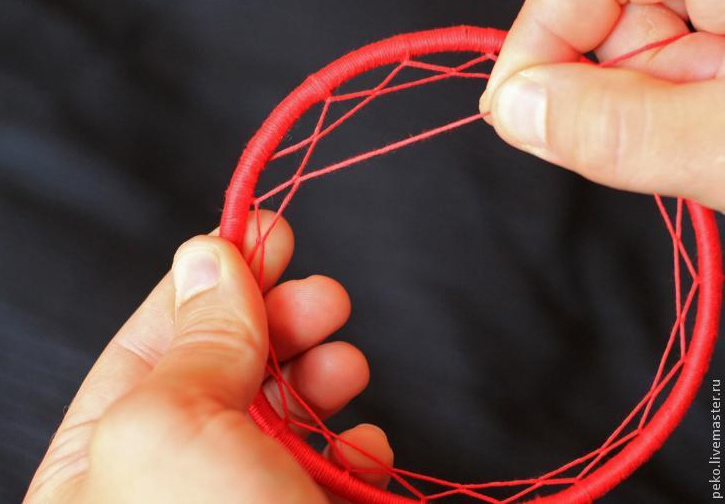 Пошаговая схема плетения ловца снов: 4 мастер-класса