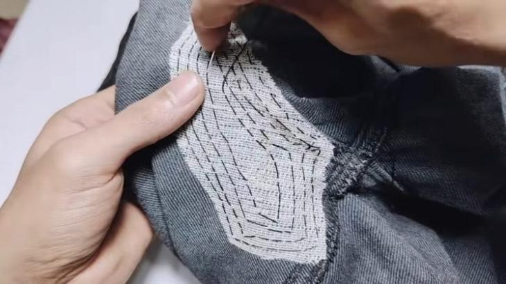 Как быстро и очень прочно зашить протёртую дырку на джинсах