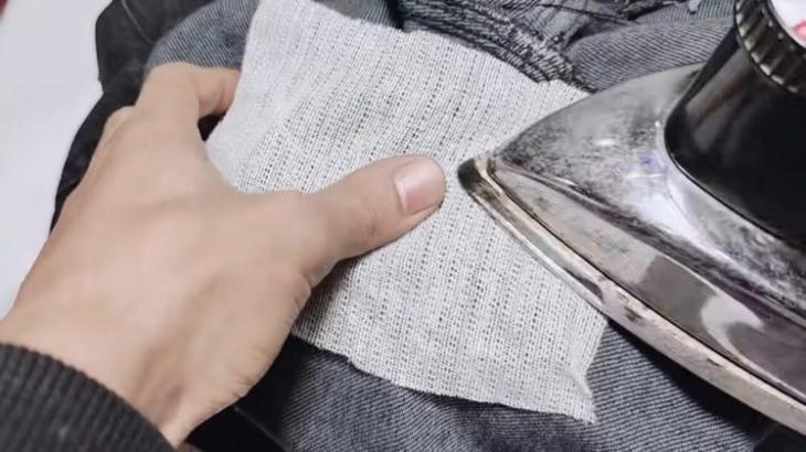 Как быстро и очень прочно зашить протёртую дырку на джинсах