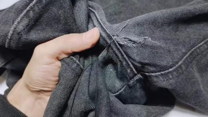 Как быстро и очень прочно зашить протёртую дырку на джинсах