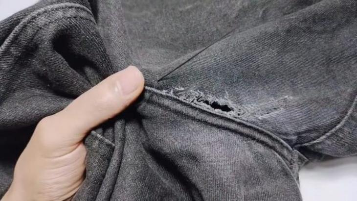 Как быстро и очень прочно зашить протёртую дырку на джинсах