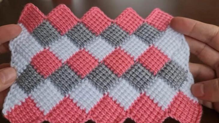 Очень красивое тунисское вязание