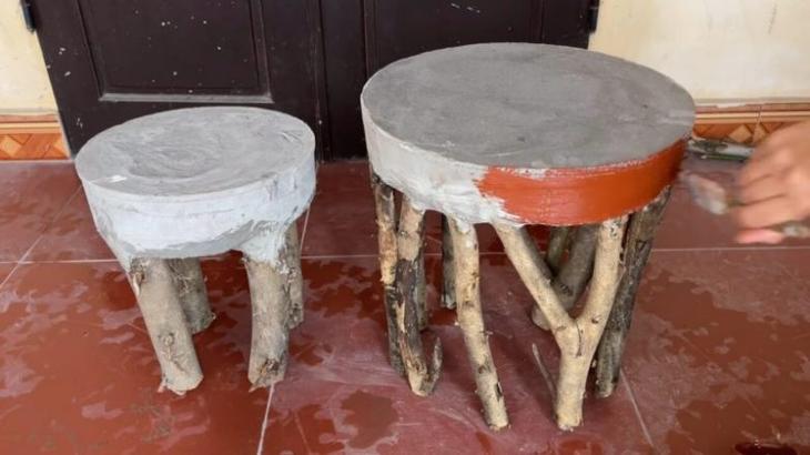 Шедевры для дачи из веток и бетона