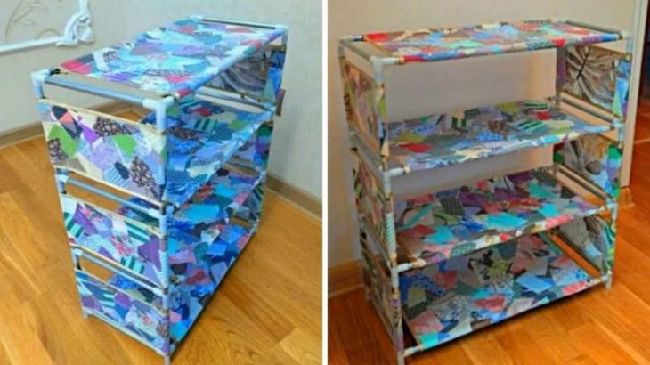 Старая полка в технике "пицца"