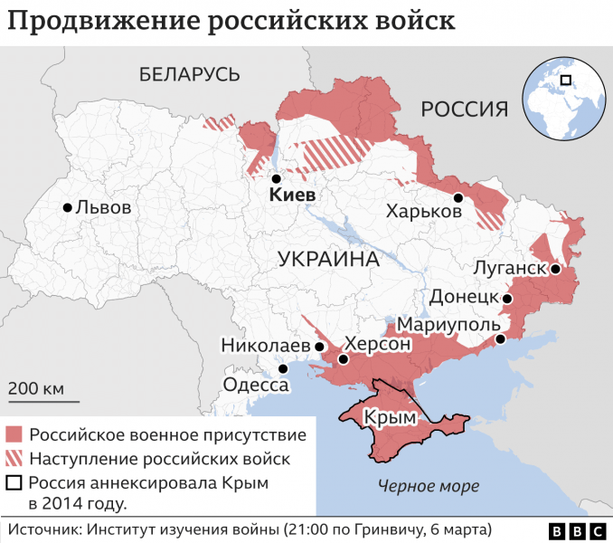 Карта продвижения российских