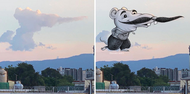 Художница создаёт рисунки, вдохновлённые формами облаков