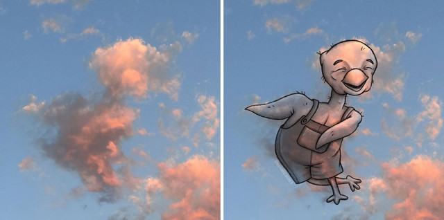 Художница создаёт рисунки, вдохновлённые формами облаков