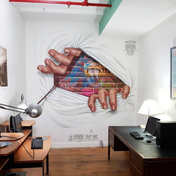 Трёхмерные граффити французского уличного художника Braga Last One