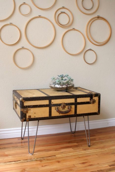 Король путешествий на пенсии: винтажный чемодан в интерьере