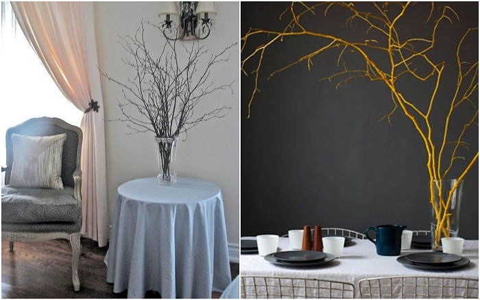 Ветки в интерьере любой комнаты