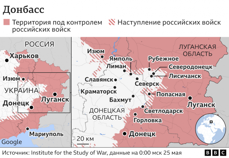 Карта освобождение донбасса и луганска сегодня