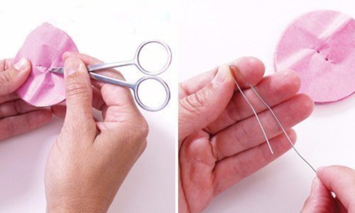 Цветочный шар из гофрированной бумаги пошагово