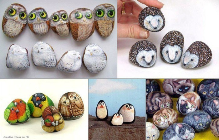 Рисование на камнях или роспись садовых камней