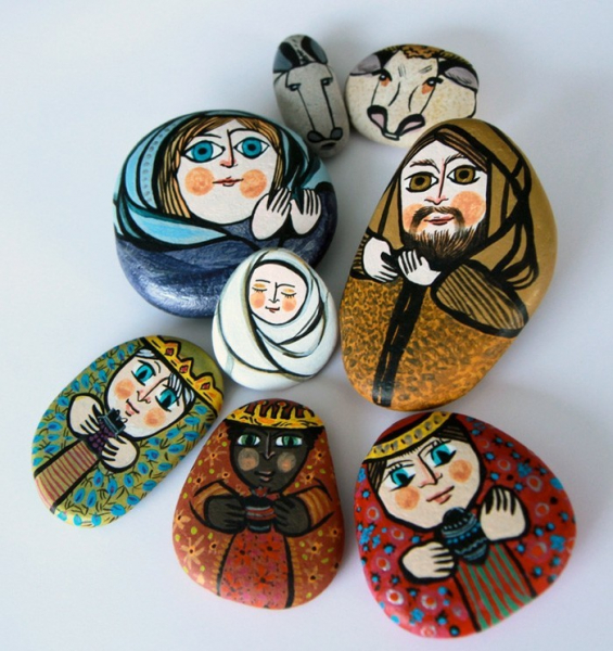 Рисование на камнях или роспись садовых камней