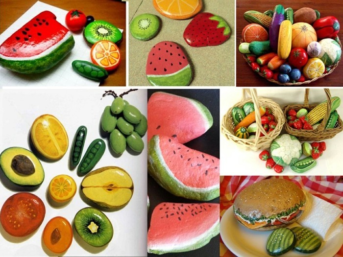 Рисование на камнях или роспись садовых камней