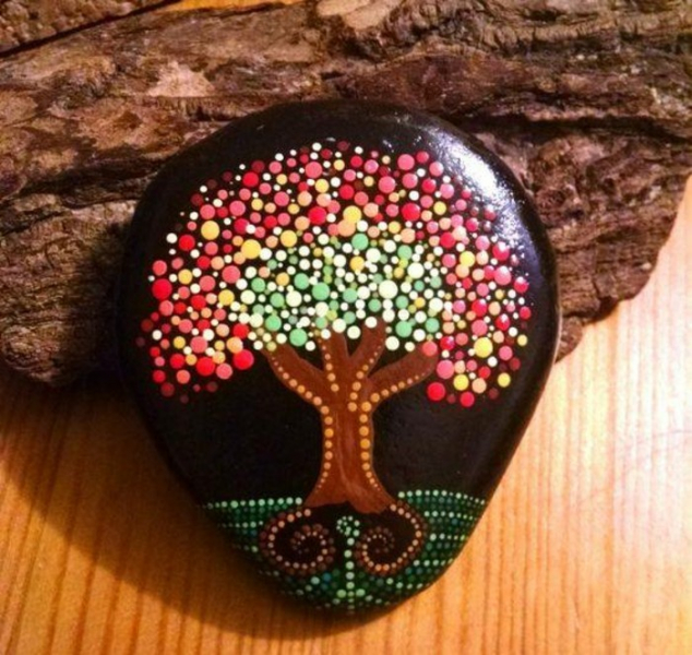 Рисование на камнях или роспись садовых камней