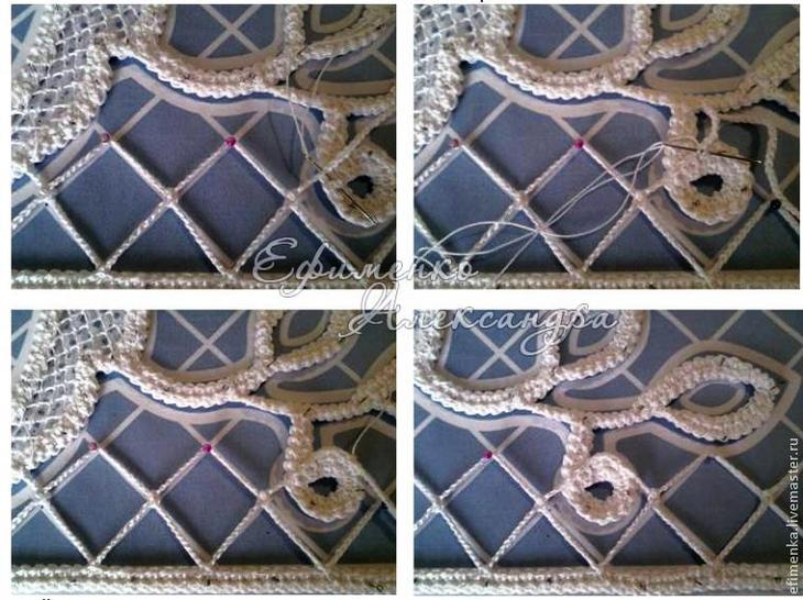 Мастер-класс: изголовье кровати в техники вязания крючком и вышивки