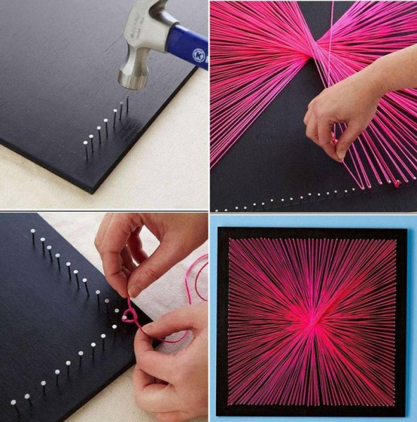 Стринг-арт: мастер-классы для начинающих, эскизы и схемы