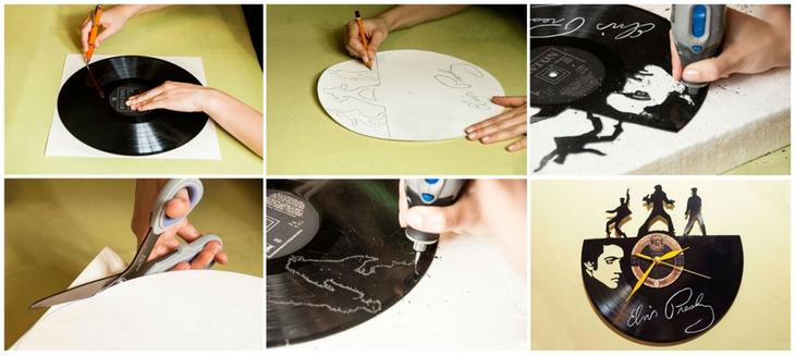 Часы из старых виниловых пластинок своими руками