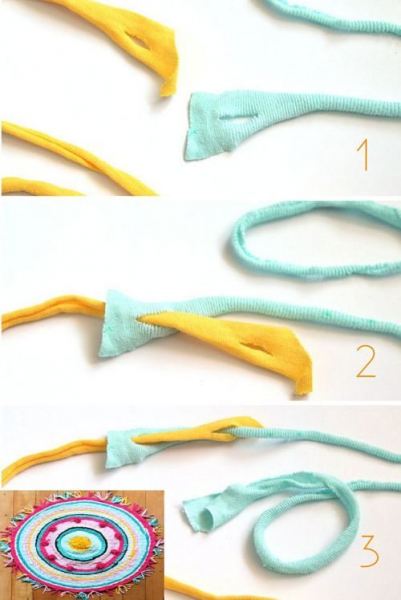 Коврик из старых футболок