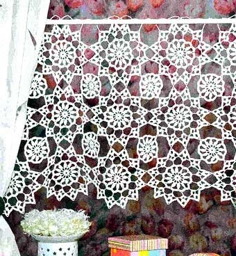 Идеи вязаных занавесок для кухни