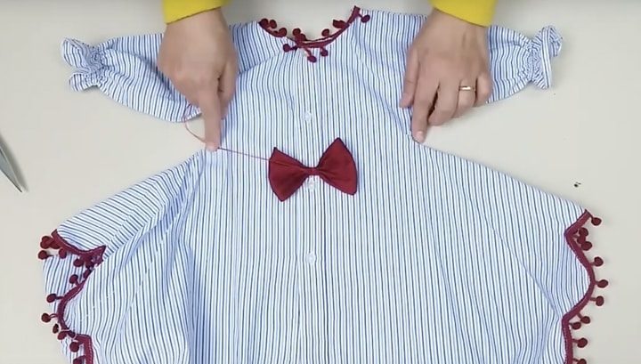 Модное детское платье из старой рубашки