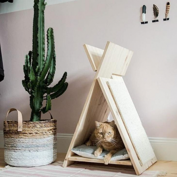 Оригинальные домики для кошки своими руками - выбор конструкции, идеи