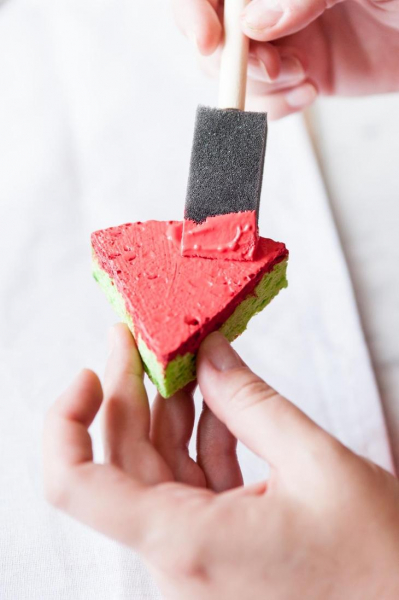 Салфетки с рисунком арбуза своими руками