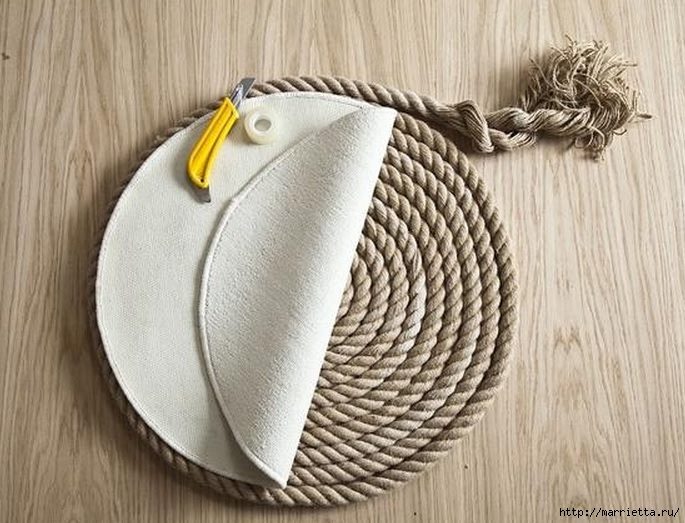 Стильные коврики из верёвки