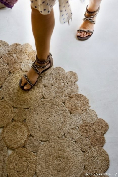 Стильные коврики из верёвки