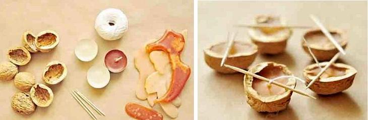 Свечи в скорлупе своими руками