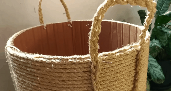 Бельевая корзина без шитья и плетения