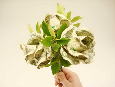 Как сделать букет цветов из купюр (денег)