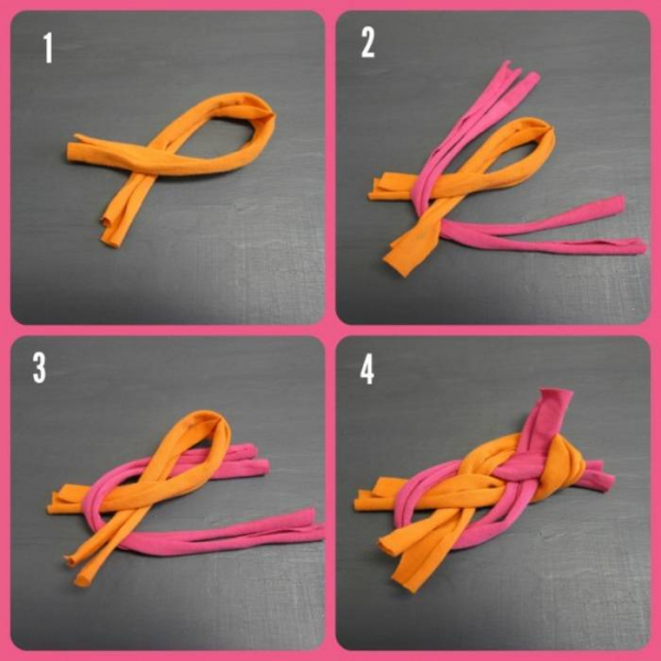 Как сделать модные браслеты из старых футболок: простой мастер-класс