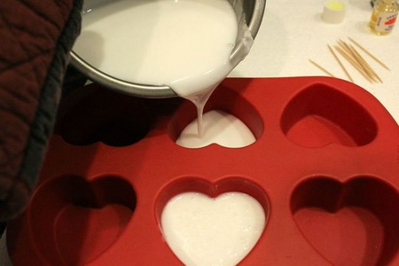 Как сделать мыло в форме сердца с мраморным рисунком