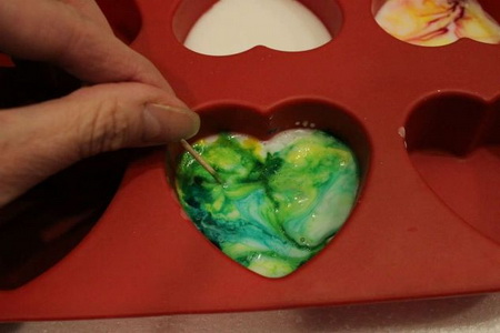 Как сделать мыло в форме сердца с мраморным рисунком