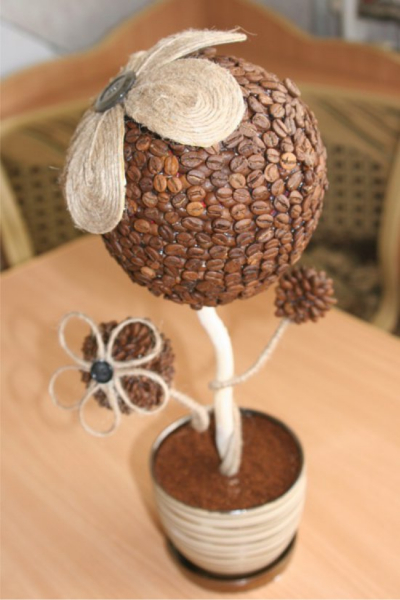 Как сделать топиарий из кофе