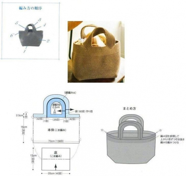 Как связать сумку для покупок