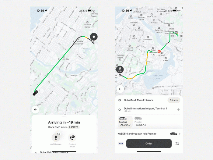 В Дубае стал доступен сервис такси от «Яндекса»
