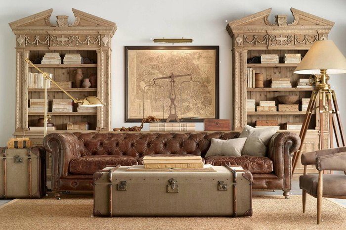 Винтажный чемодан в интерьере