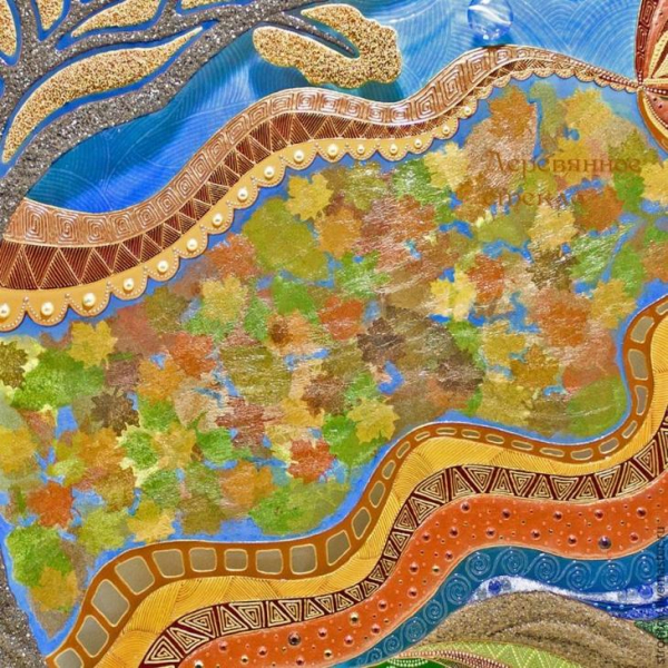 Витражная картина на стекле