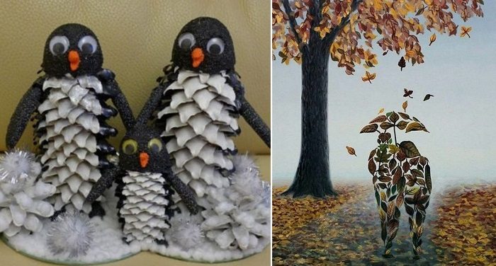 Идеи поделок из осенних материалов