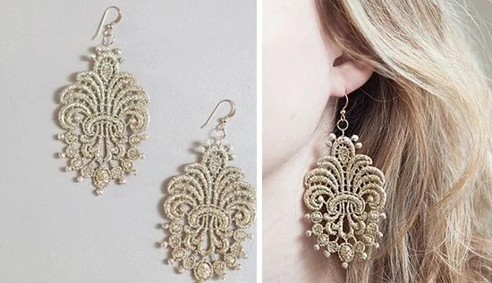 Серьги своими руками из ткани