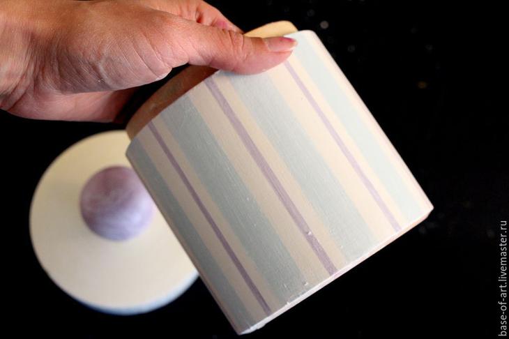 Декор баночки «Нежная полоска»