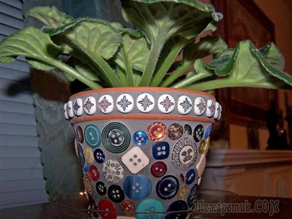 Декорируем цветочные горшки сами
