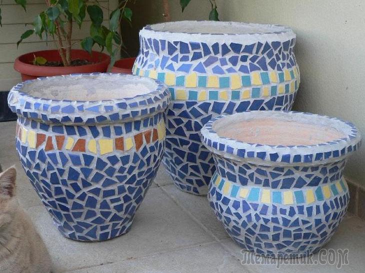 Декорируем цветочные горшки сами