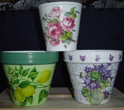 Декорируем цветочные горшки сами