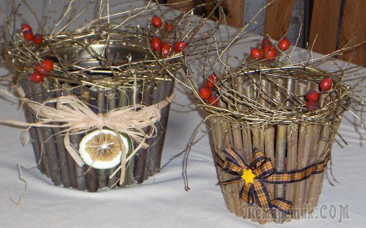 Декорируем цветочные горшки сами